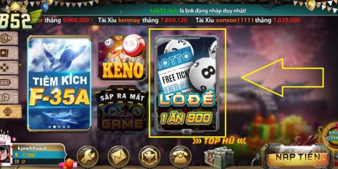 Lô đề 1 ăn 900 tại cổng game B52 chơi là trúng