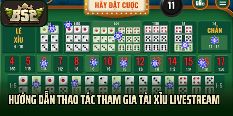 Hướng dẫn thao tác tham gia tài xỉu livestream chi tiết